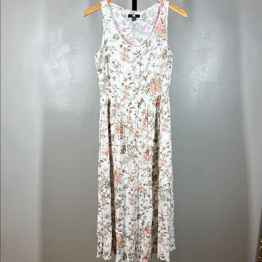 Frye Floral Print Maxi Dress - Cream and Pink